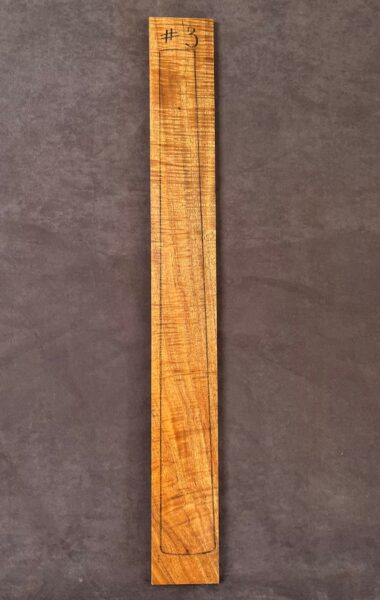 Fiddleback Blackwood Bass Fretboard
