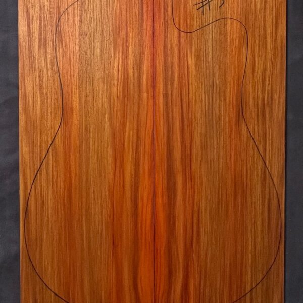 Red New Guinea Rosewood Acoustic Guitar Soundboard