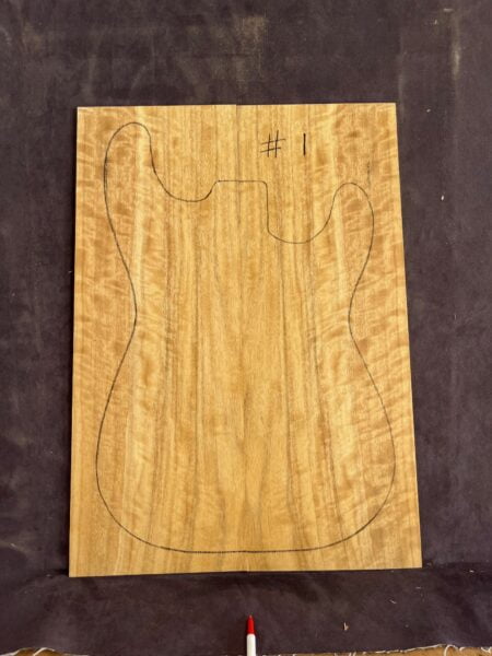 Silver Quandong Electric Guitar TOP