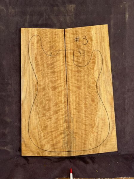 Silver Quandong Electric Guitar TOP