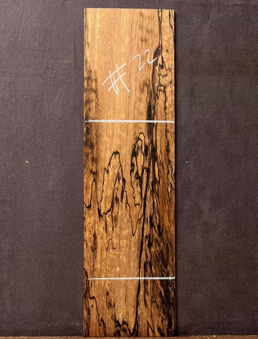 Acoustic or Electric Guitar Headstock Veneer in Spalted Blackwood