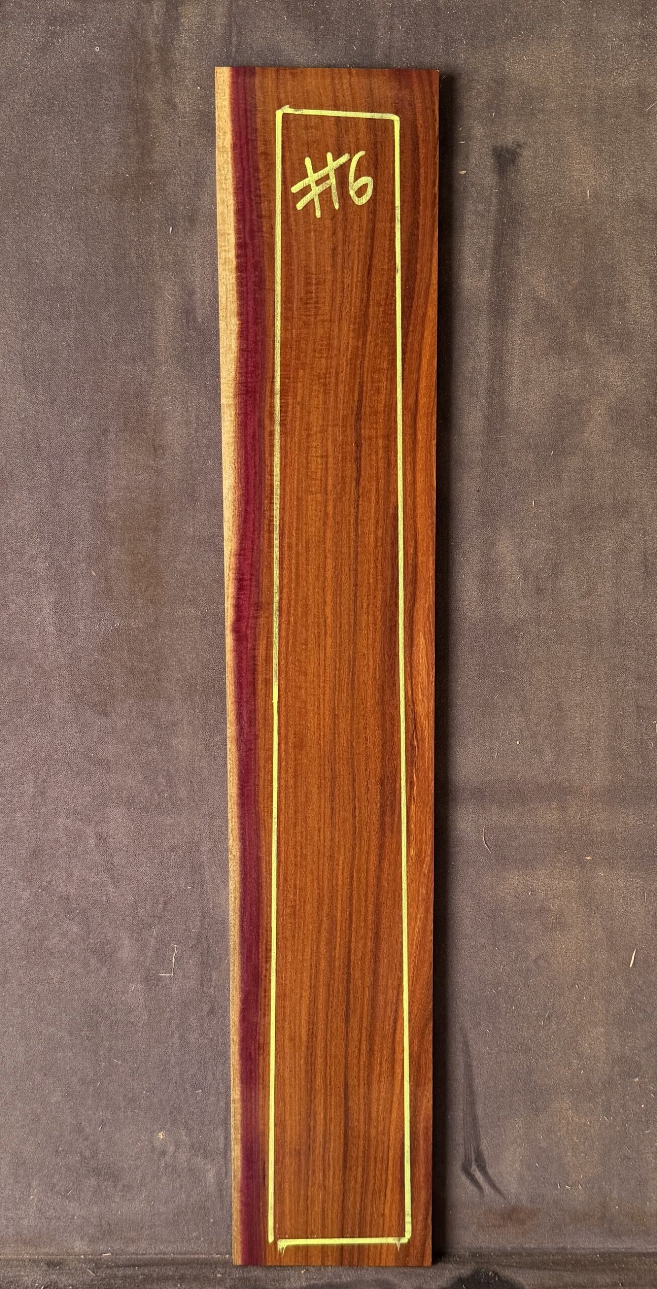 Purple Gidgee Guitar Fretboard